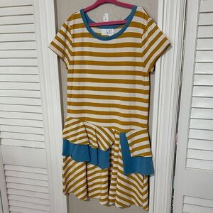 Matilda Jane 435 Striped Yellow and Blue Kids Dress size 8